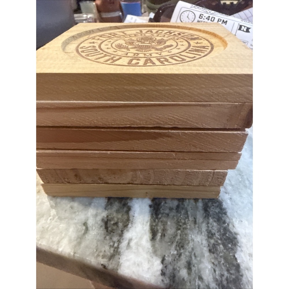 Fort Jackson, SC Wooden Coasters, Set of 6 - Picture 2 of 2